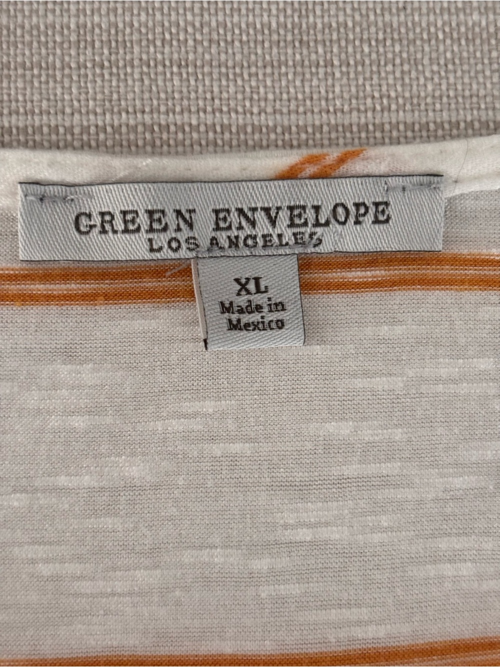 GREEN ENVELOPE Mustard Striped Dolman T-Shirt Sz XL - Picture 6 of 7